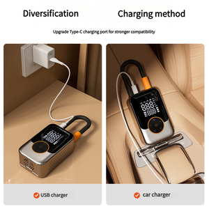 कार साइकिल मोटर साइकिल के लिए Hf221 टायर इंफ्लेवेटर डुअल-स्क्रीन एलईडी लाइट ऑटो बंद फ़ंक्शन कंप्रेसर - Product Image 3