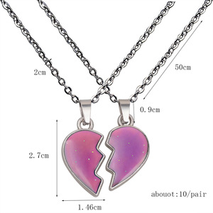 Collar de Alas de Ángel con la Frase 'Love Best Friend', Collar de Acero Inoxidable con Cambio de Color Sensible al Estado de Ánimo, Collar de Amistad para Mejores Amigos - Product Image 6