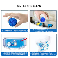 Bloc nettoyant WC certifié 50g, désodorisant automatique pour toilettes, tablette WC, bloc bleu