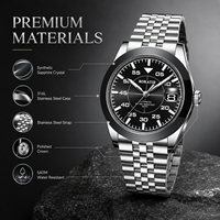 Montres mécaniques pour hommes, personnalisées, étanches, lumineuses, avec bracelet en acier inoxydable, vente en gros, cadeau