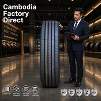 Pneu de camion radial sans chambre à air 295-75R22.5 toutes positions, 16 plis, pour autoroute, origine Cambodge, pour la vente en gros B2B et l'approvisionnement en vrac