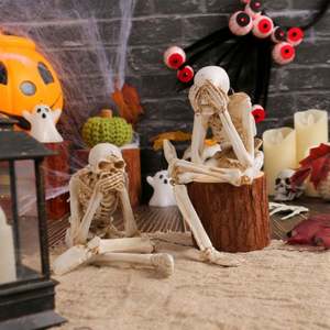 Oferta Especial: Figura de Esqueleto Realista que Ve, Escucha y No Oye Malos Sonidos, Decoración de Halloween, Colección de Terror de Poliresina, Regalo, EE. UU. - Product Image 2