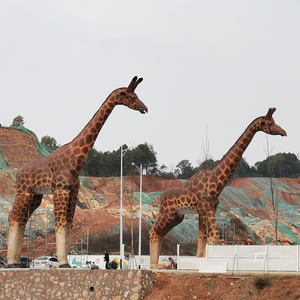 Zoo Park Grote Levensgrote Animatronic Dier Giraffe Standbeeld Voor Klanten Te Trekken - Product Image 3