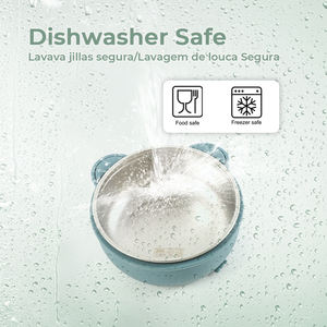 Juego de Vajilla Infantil de Silicona para el Hogar, Incluye Juego de Alimentación Multifuncional para Bebés, Babero Libre de BPA, Vajilla para Bebés - Product Image 3