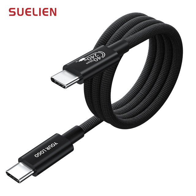 OEM Custom Phone Charging Cable Tipo c 240W 8K 60Hz Usb c Kabel 40Gbps 240W Fast Charging Braided Cable for Thunderbolt 4 Laptop
