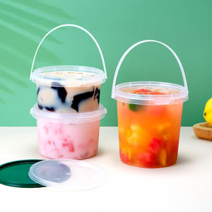 Vasos Desechables Personalizados para Bebidas para Llevar, Vasos de Plástico PP Transparente con Asa y Tapa para Fiestas, Té, Jugo - Product Image 1