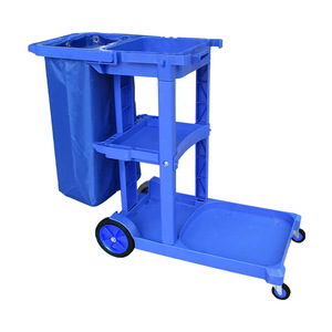Jin Hong Cleaning Cart <b>Plastic</b> 4 <b>Wheels</b> Linen Cart Hotel Guest Room Use - Product Image 1