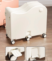 Valise à roulettes mignonne pour enfants, petite valise de voyage de 20 pouces, valise à code de voyage de dessin animé, boîte d'enregistrement