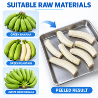 Automatische groene bananen schilmachine, plantainschiller met handmatige invoer voor voedselverwerking