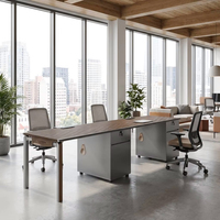 Table de bureau modulaire moderne, durable, écologique, résistante à l'eau, surface texturée 3D, base peinte Taiho, charge sans fil