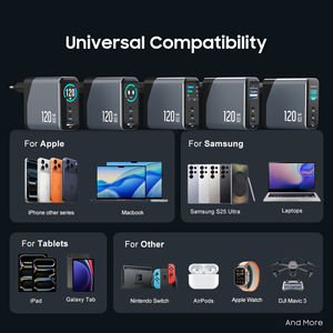 Pengisi Daya Laptop 120W Max Pengisi Daya USB <span class=keywords><strong>3</strong></span>-port Multi Perangkat Pengisian Cepat dengan Layar TFT untuk iphone samsung Pengisi Daya 120W - Product Image 5