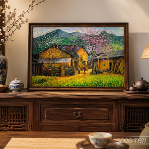 Pintura al Óleo de Paisaje Montañoso Campestre Hecha a Mano en Vietnam, Arte de Pared en Lienzo de Lujo, Servicio OEM ODM - Product Image 6