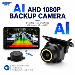 Caméra <span class=keywords><strong>de</strong></span> <span class=keywords><strong>recul</strong></span> AHD 1080P étanche avec vision nocturne, détection IA humaine et véhicule, alerte sonore et vision arrière - Product Image 1