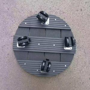 Chariot de pot de <span class=keywords><strong>fleur</strong></span> mobile en plastique <span class=keywords><strong>composite</strong></span> rond Chariot de jardinière en WPC avec roues universelles prix de gros - Product Image 1