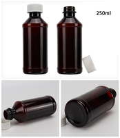 Bouteille de sirop pour tousser 500ml en plastique PET vide ambré Wockhardt étiquettes de bouteille de sirop contre la toux 250ml 16oz