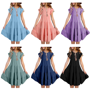 Vestido de Verano para Niñas, OEM ODM, Color Personalizado, Transpirable, Vestido Informal para Niñas, Venta al por Mayor, Ropa Informal para Exteriores - Product Image 1