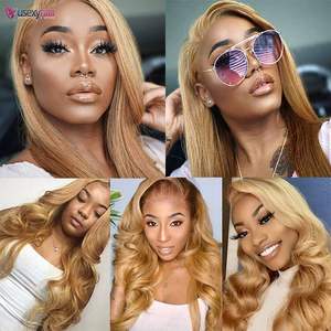 Perruques Lace Front HD Transparentes en Cheveux Humains Vierges Indiens <span class=keywords><strong>Blond</strong></span> Miel Ondulés de 30-32 Pouces, Longues, avec Nœuds Blanchis - Product Image 5