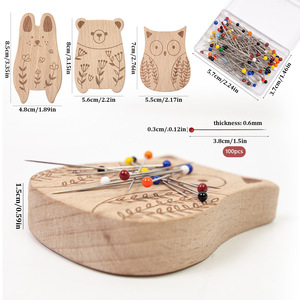 <strong>Magnetic</strong> Wooden Animal-Shaped Pin Cushion <strong>Needle</strong> Minder 100-Pin Capacity Multi-Purpose Hair Clip Paper Clip Organizer for - Product Image 6