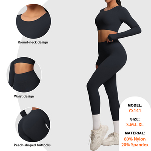 Ensemble de vêtements de <span class=keywords><strong>sport</strong></span> pour femmes, débardeur à bretelles, haut court à <span class=keywords><strong>manches</strong></span> courtes, veste de <span class=keywords><strong>sport</strong></span> à fermeture éclair intégrale, leggings taille haute sans couture, ensemble de yoga pour femmes - Product Image 2