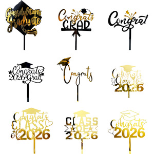 ท็อปเปอร์เค้กอะคริลิคสองชั้น ลาย "น้ำผึ้งและความหวาน" สำหรับตกแต่งเค้กในงานรับปริญญา - Product Image 4