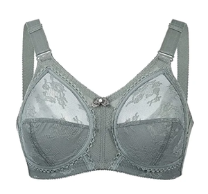<span class=keywords><strong>Reggiseno</strong></span> in Nylon di grandi dimensioni senza spugna Sexy in pizzo trasparente traspirante modello solido <span class=keywords><strong>reggiseno</strong></span> di pizzo imbottito - Product Image 4