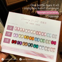 Gel de couleur effet œil de chat clair de lune cinq-en-un, nouvelle collection été, gel de construction, de finition et de base pour ongles, nécessite une lampe UV pour sécher