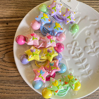 Élastique à cheveux en résine motif étoile mignon pour enfants, attache-queue de cheval à boule unique, accessoires capillaires quotidiens pour petites filles