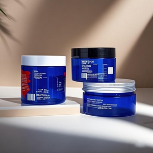 Empty Blue Food Grade PET <b>Plastic</b> 50-250ml Multicapacity Cosmetic <b>Jar</b> for Cream Skin Care Packaging Containers <b>Jar</b> - Product Image 1