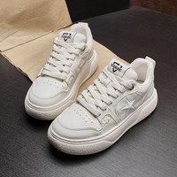 Chaussures Homme VOGU 2025 Printemps Cuir Véritable Style Coréen Baskets Décontractées Sportives à Lacets Semelle Intermédiaire PU Jeunesse Polyvalentes Blanches