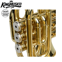 Bb Pocket Trumpet Mini Brass Instrument | Compact Palm Trumpet for Practice, Travel & Beginner Players