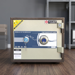 Coffres-forts commerciaux et domestiques WELKO LX600 DK Brown Dual Lock du Vietnam - Verrouillage par combinaison et clé, acier inoxydable, ignifuge - Product Image 3