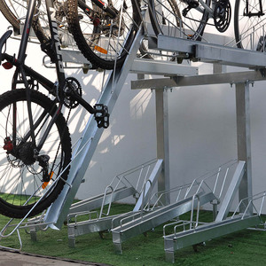 Instalación de estacionamiento de <span class=keywords><strong>bicicletas</strong></span> de dos pisos, estante de <span class=keywords><strong>bicicletas</strong></span> comercial, soporte de garaje, piso de construcción, Ciclo de exhibición Vertical alto - Product Image 5