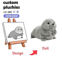 Peluche personnalisée d'animal marin, mascotte en peluche douce, cadeau promotionnel, commande en gros, événement marketing, souvenir