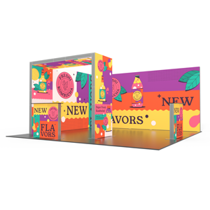 Özel Çift Taraflı Işıklı Kumaş Fuar Standı LED Işık Kutulu Sergi Standı Fuarlar ve Etkinlikler İç<span class=keywords><strong>in</strong></span> - Product Image 1