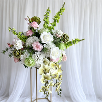 C-266 Centre de table de mariage en amarante verte artificielle et lys toucher réel, boule de fleurs artificielles suspendue de 60 cm pour événements
