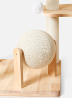 Arbre à chat intégré en bois massif avec lit pour chat, design peu encombrant pour la maison, griffoir en sisal, capsule spatiale