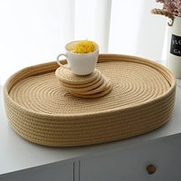 QJMAX – napperons en corde de coton tissé ovale, tapis chaud, décor de Table