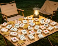 Nouvelles tuiles de mahjong en acrylique doré à double couche, motif grue, fabriquées en Chine, emballage en carton
