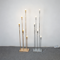 Décoration de scène et d'allée de mariage moderne LANJO, éclairage LED, métal doré, acrylique, 25-35 cm x 30-150 cm, événement, fiançailles