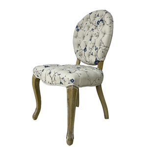 Chaise française dossier <span class=keywords><strong>rond</strong></span> pull <span class=keywords><strong>point</strong></span> chaise de salle à manger rétro chambre maison ethnique vent tabouret fauteuil en tissu de bois massif - Product Image 6