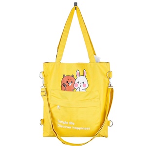 Bolsas de Lona Reutilizables Personalizadas y Duraderas con Bolsillo con Cremallera y Correa para el Hombro para Compras Diarias - Product Image 1