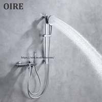 Mitigeur de douche moderne à poignée unique avec fonction pluie, eau chaude et froide, fonction pause, en laiton