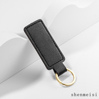 Porte-clés en cuir PU, tendance, simple, bouton carré en cuir, pendentif, porte-clés pour hommes et femmes, cadeau promotionnel, personnalisation