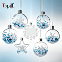 Topjlh 9cm Weihnachtskugel aus Kunststoff für Sublimation mit Metalleinsatz für Individuell Bedruckte Weihnachtsbaum-Dekoration Geschenk