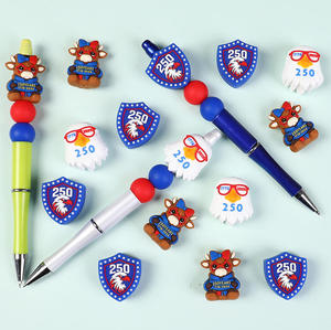 Nouveautés Perles 3D décoratives Anniversaire 250e Anniversaire de l'Indépendance Perles de dentition Perles pour stylos à décorer Fabrication de porte-clés Qualité alimentaire Sans BPA - Product Image 6