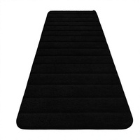 Luxury Long Bathroom Runner Rugs Soft Absorbent Microfiber Non-Slip Rubber Backing Striped Machine Washable Plush Mats