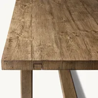 Meubles de salle à manger de style américain de luxe, table en bois de chêne massif rustique avec 4 chaises pour hôtel