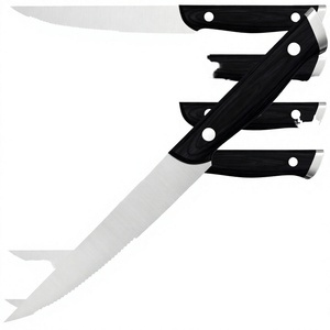 Handmade Multi-functional <b>Sharp</b> Stainless Steel 8-Piece Serrated Edge Kitchen <b>Knife</b> <b>Set</b> for Household Handle Leather Sheath - Product Image 4