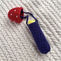 Porte-baume à lèvres fait main Amigurumi Flower Crochet Accessoire pour rouge à lèvres Crochet Porte-baume à lèvres