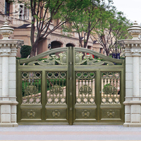 Portail en aluminium de luxe de style chinois traditionnel, modélisation 3D, durable, hauteur 3 mètres, design artistique classique, entrée de villa africaine facile à installer